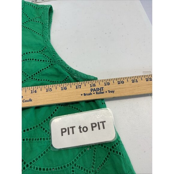 Cabi Women's Gemma Sleeveless Eyelet tunic Tank Top Kelly Green SIZE M - Picture 7 of 9